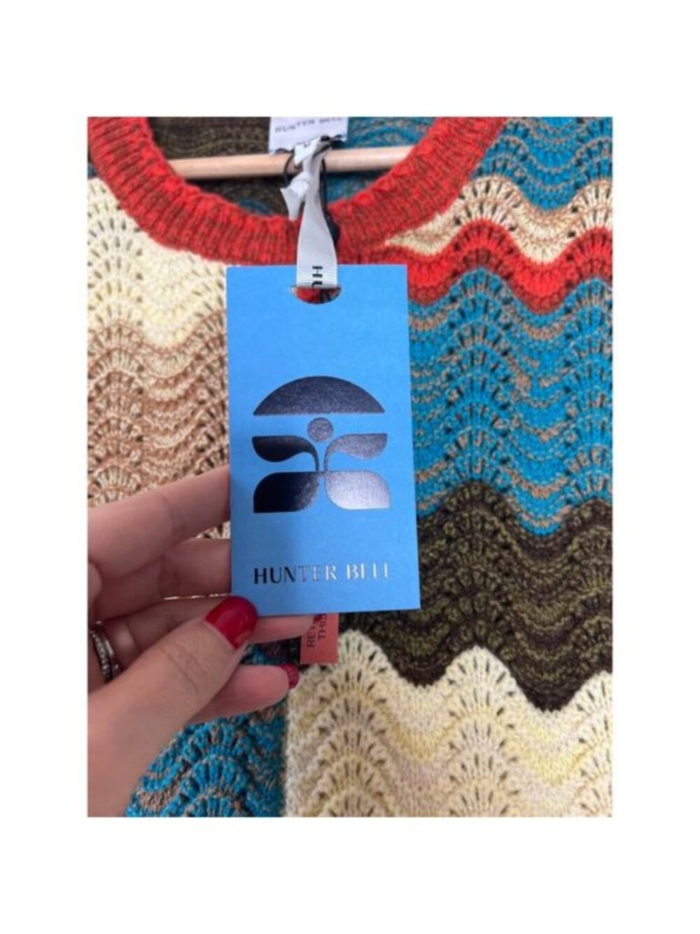 NWT Hunter Bell Knit Scallop Bernadette Autumn Wave Mini Dress Size: Medium - Picture 7 of 10